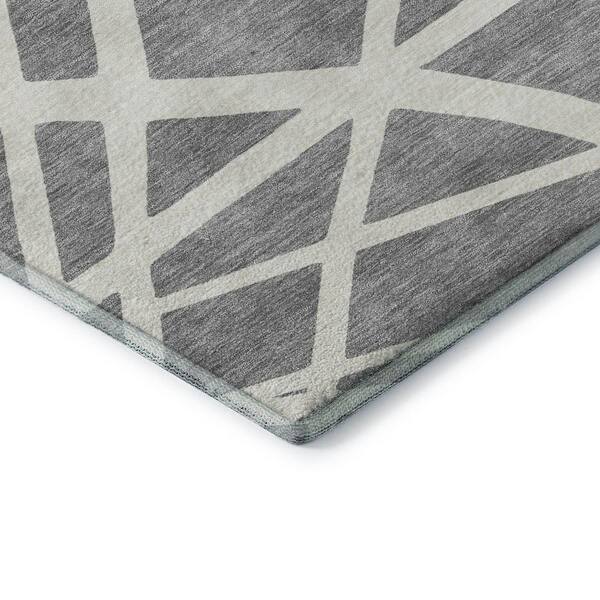 Mayfield Premium Machine Washable Abstract AMF1040 Gray 2 ft. x 3 ft. Area Rug