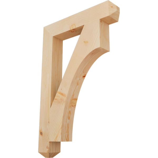 Ekena Millwork 3.5 in. x 36 in. x 24 in. Douglas Fir Westlake Craftsman Smooth Bracket