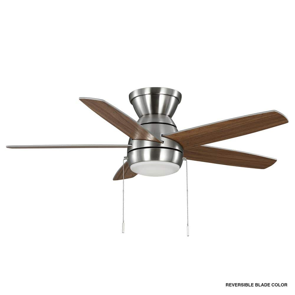 Riplee 44 in. Indoor Brushed Nickel Hugger Ceiling Fan with Integrated White Color Changing LED Light Kit price history on PriceWatchPro