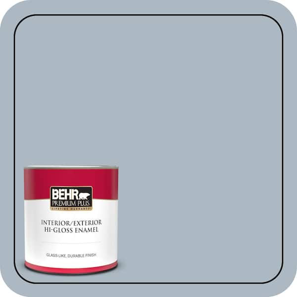 BEHR PREMIUM PLUS 1 qt. #ICC-45 Calming Space Hi-Gloss Enamel Interior/Exterior Paint & Primer