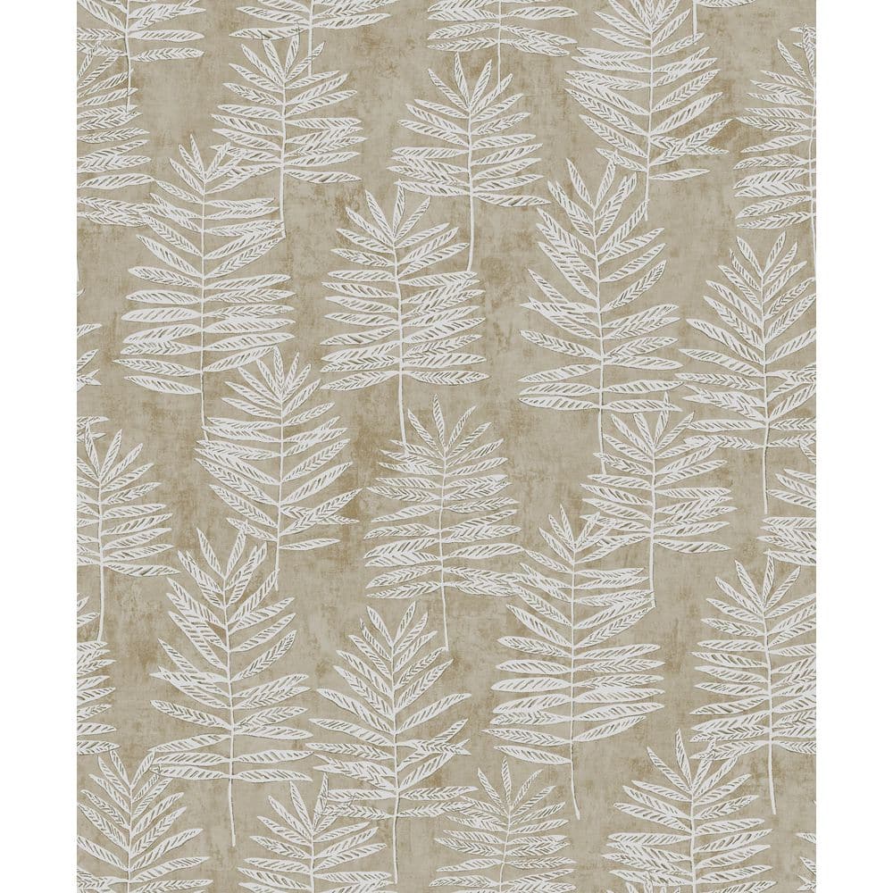 Zen Collection Silver Tumbling Leaf Sheen Finish Non-Pasted Non-Woven Wallp