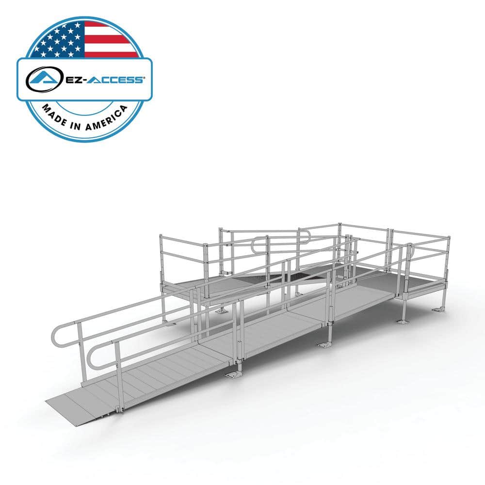 PATHWAY 24 ft. U-Shaped Aluminum Wheelchair Ramp Kit with Solid Surface Tread, 2-Line Handrails and (3) 4 ft. Platforms price history on PriceWatchPro