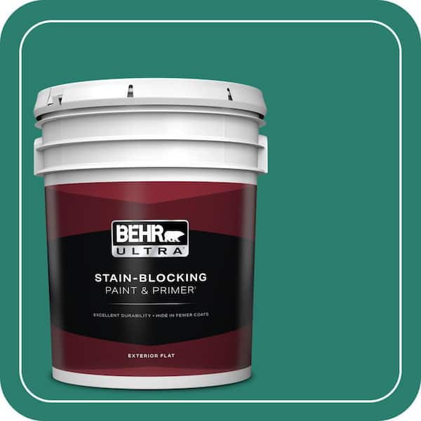 BEHR ULTRA 5 gal. #P440-7 Mermaid Sea Flat Exterior Paint & Primer