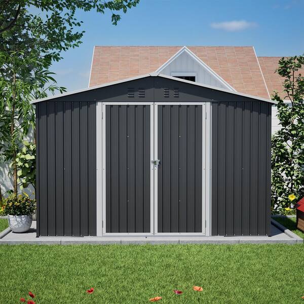 Noble House Melantha Outdoor 10 ft. W x 10 ft. D Black Metal