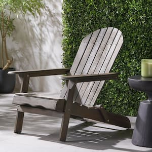 Obadiah gray Folding Wood Outdoor Patio Adirondack Chair