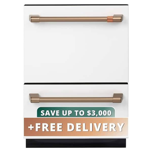 24 in. Matte White Double Drawer Dishwasher