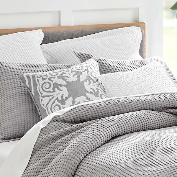 Levtex Home Mills Waffle Grey Square Pillow