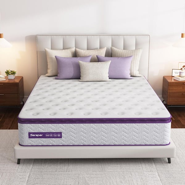 Sersper Twin Medium Firm Hybrid Gel Memory Foam Pillow Top 8 in. Bed-in-a-Box Mattress