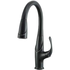Eliya Single-Handle Pull-Down Sprayer Kitchen Faucet with Deckplate in Oil Rubbed Bronze