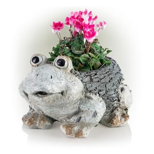 11 in. Tall Indoor/Outdoor Frog Garden Planter and Yard Decoration