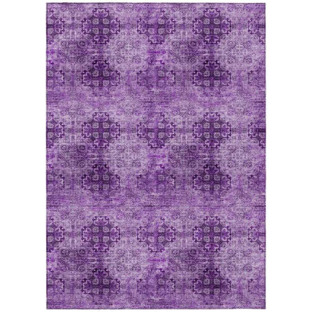 Eggplant 3 ft. x 5 ft. Woven Floral Medallion Rectangle Indoor/Outdoor Area Rug price history on PriceWatchPro
