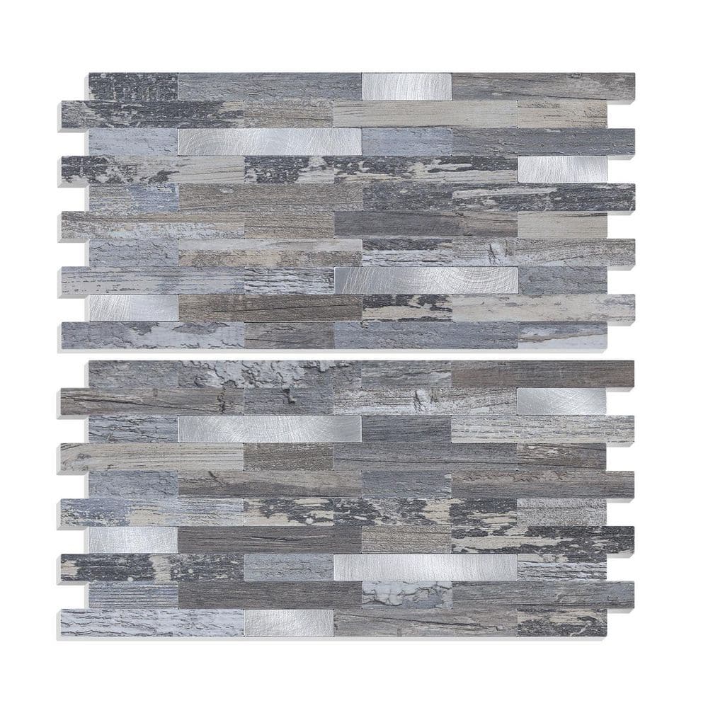 Wood Grain Gray 11.6 in. x 5.9 in. Metal and Composite Peel and Stick Backsplash (20-Tile / 9.46 sq. ft. / Case) price history on PriceWatchPro
