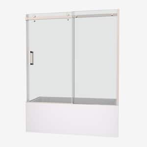 60 in. W x 58 in. H Single Sliding Frameless Shower Door in Polished Chrome with Smooth Sliding and 5/16 in. 8 mm Glass