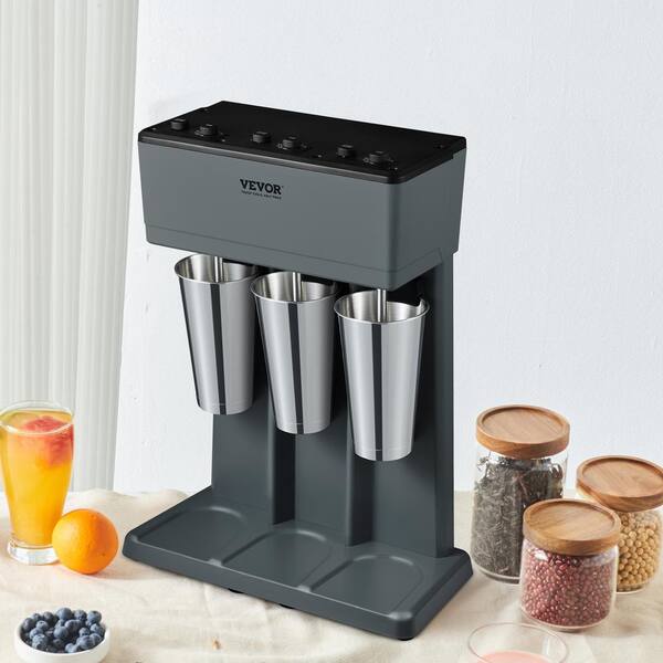 VEVOR Milkshake Maker, 375W x 2 Electric Milkshake Machine, Double Heads Drink Mixer Blender Machine, 3-Speed Milkshake Mixer with 2 x 820 ml