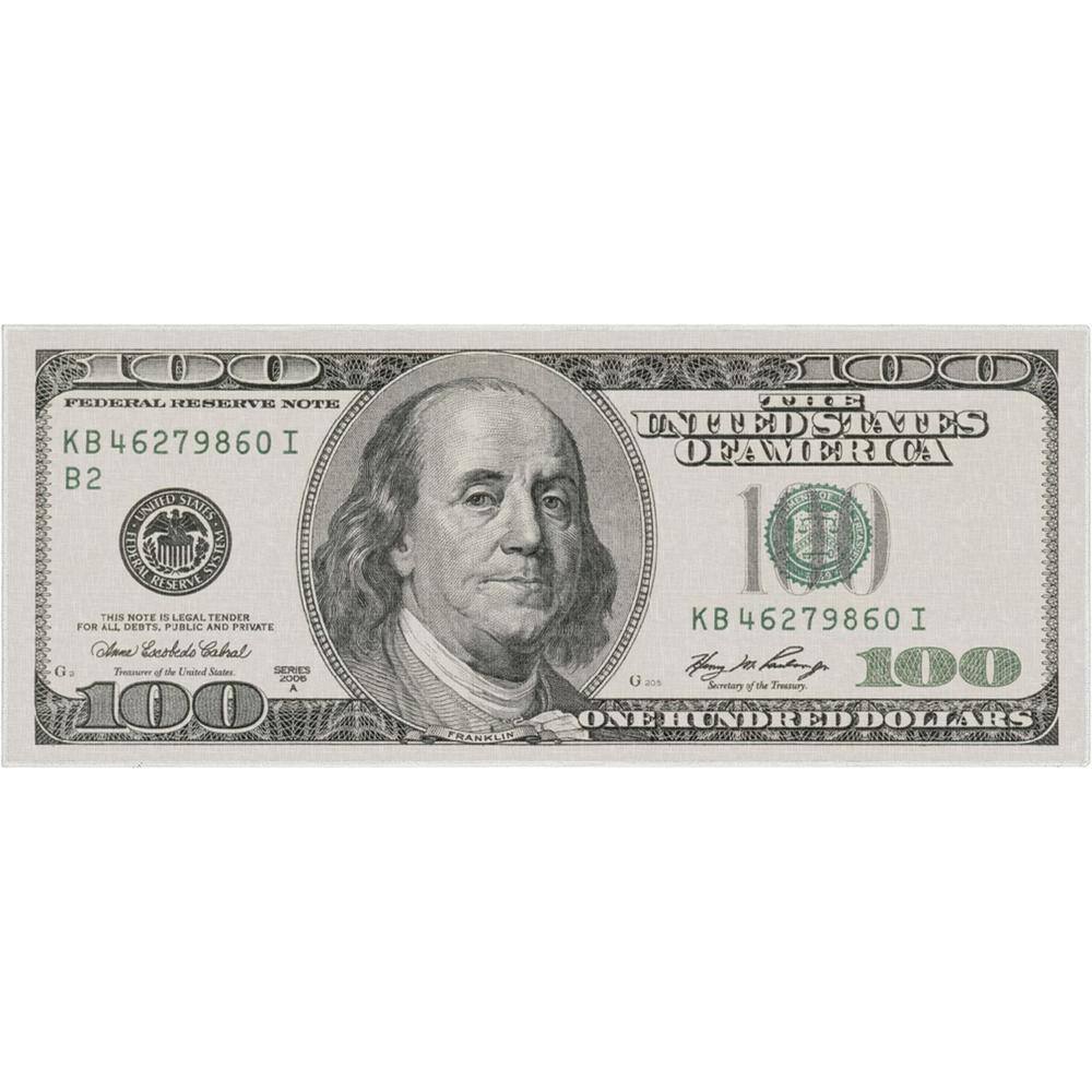 Money Dollar Front 2006A Novelty Printed Green 3 ft. 3 in. x 7 ft. 10 in. Runner Area Rug price history on PriceWatchPro