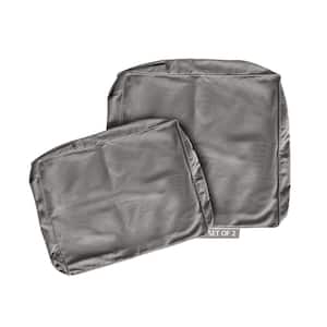 24 in. x 24 in. and 18 in. x 24 in. Gray Outdoor Slipcover Set Seat Plus Back for Lounge Chair, Deep Seat Chair Cushions