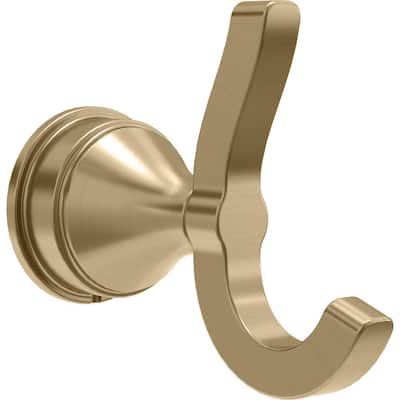 Faryn J-Hook Double Robe/Towel Hook Bath Hardware Accessory in Champagne Bronze