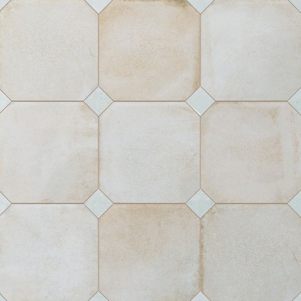 Merola Tile Laverton Octagon Arena with Taco Nieve 8 in. x 8 in. Porcelain Floor and Wall Tile (11.25 sq. ft. /Case)