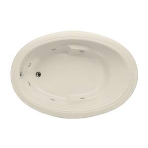 Studio Oval 60 in. Acrylic Oval Drop-in Whirlpool Bathtub in Biscuit