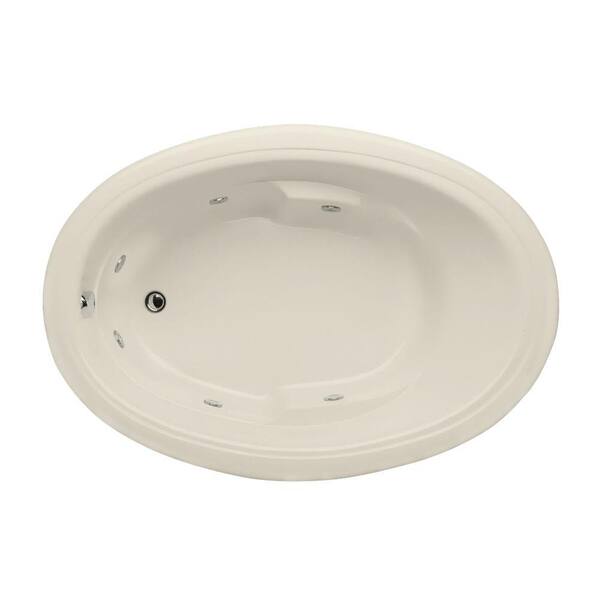Hydro Systems Studio Oval 60 in. Acrylic Oval Drop-in Whirlpool Bathtub in Biscuit