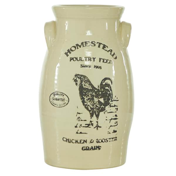 Litton Lane White Stoneware Farmhouse Decorative Vase