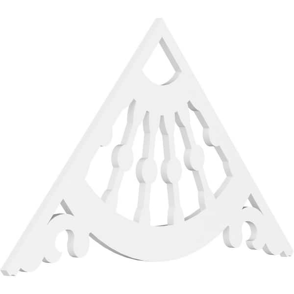 Ekena Millwork 1 in. x 48 in. x 28 in. (14/12) Pitch Wagon Wheel Gable Pediment Architectural Grade PVC Moulding