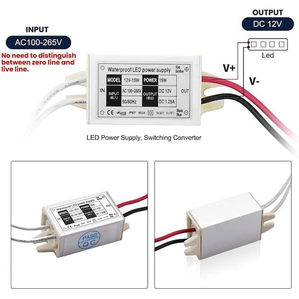 Trasformatore LED Ledomec 12V 15W 1.25A Slim Con PFC - Alimentatore Per Strisce E Spot