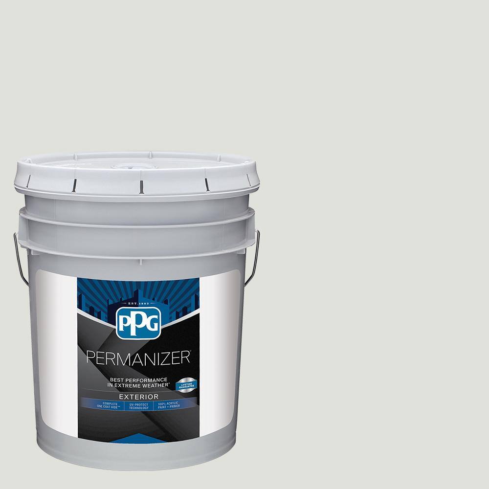 PERMANIZER 5 gal. PPG10091 Tundra Frost Flat Exterior Paint PPG1009