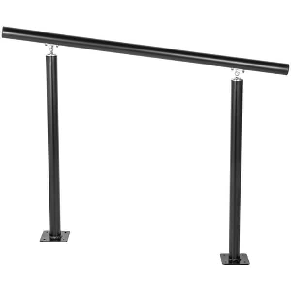 SVOPES 4 ft. Outdoor Stair Railing Kit, 35.8 in. H x 47.6 in. W, Black, Aluminum, Stair Railing Kit, Adjustable, for 1-4 Steps