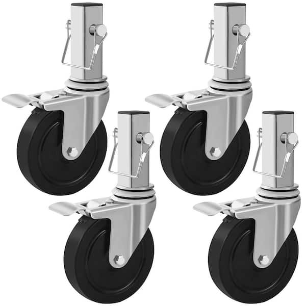 1100 lb. 8 in. Scaffolding Wheel 1-3/8" Solid Round Stem Caster with Locking Brake Commercial Scaffolding Accessories