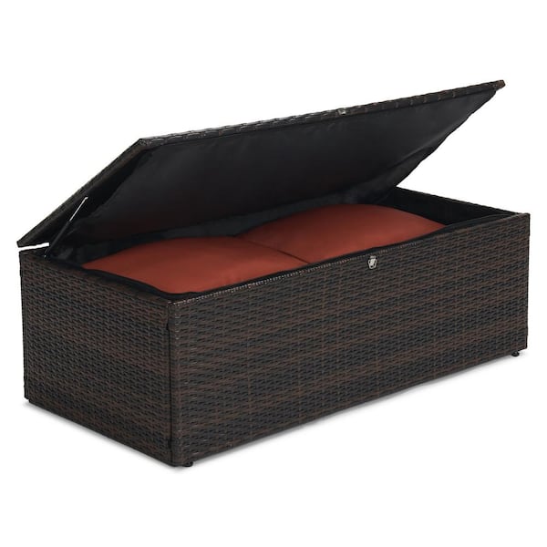 EDYO LIVING 4-Piece Wicker Patio Conversation Set with Orange