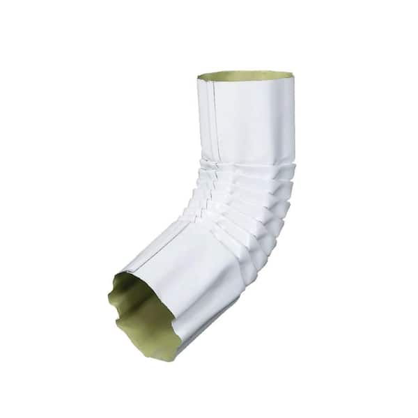 4 in. Hi Gloss 80° White Aluminum Round Corrugated 75° Elbow