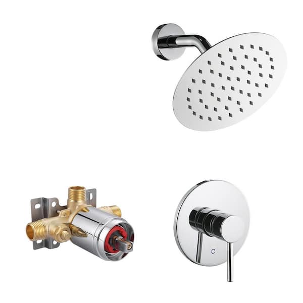 VEVETTA Single-Handle 1-Spray Shower Faucet 1.8 GPM with 360° Swivel in Polished Chrome