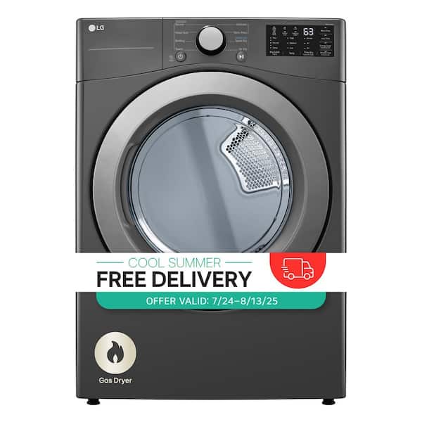 7.4 cu. ft. Vented Stackable Gas Dryer in Middle Black with Sensor Dry Technology