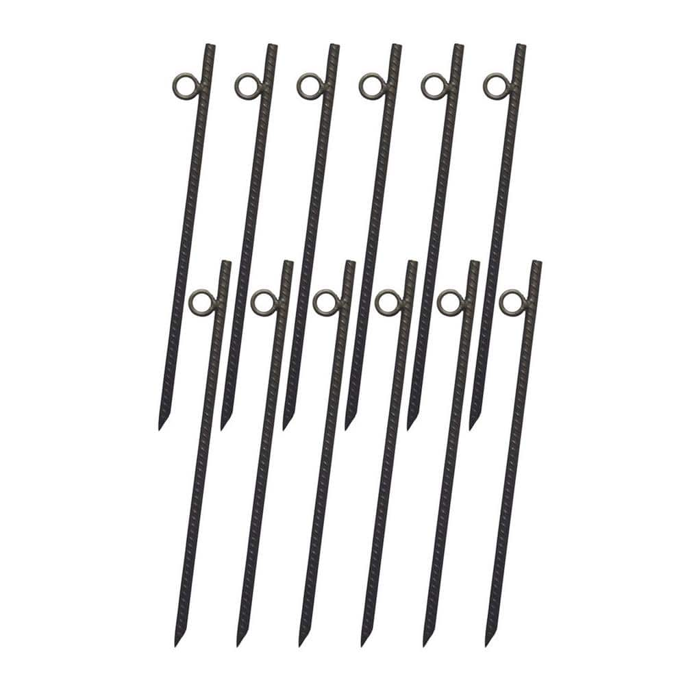 YARD TUFF Grip Rebar 18 in. Steel Durable Tent Canopy Ground Stakes (12 ...