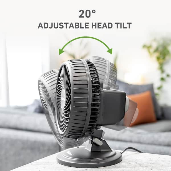 Holmes Blizzard 7 in. 2 Speed Oscillation Desk Fan Black with