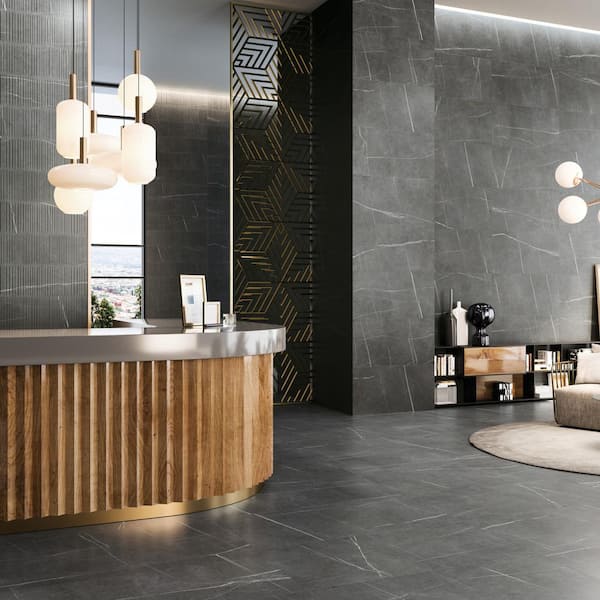 Nomade 24 in. x 48 in. Matte Noir Porcelain Tile (15.29 sq. ft./Case)