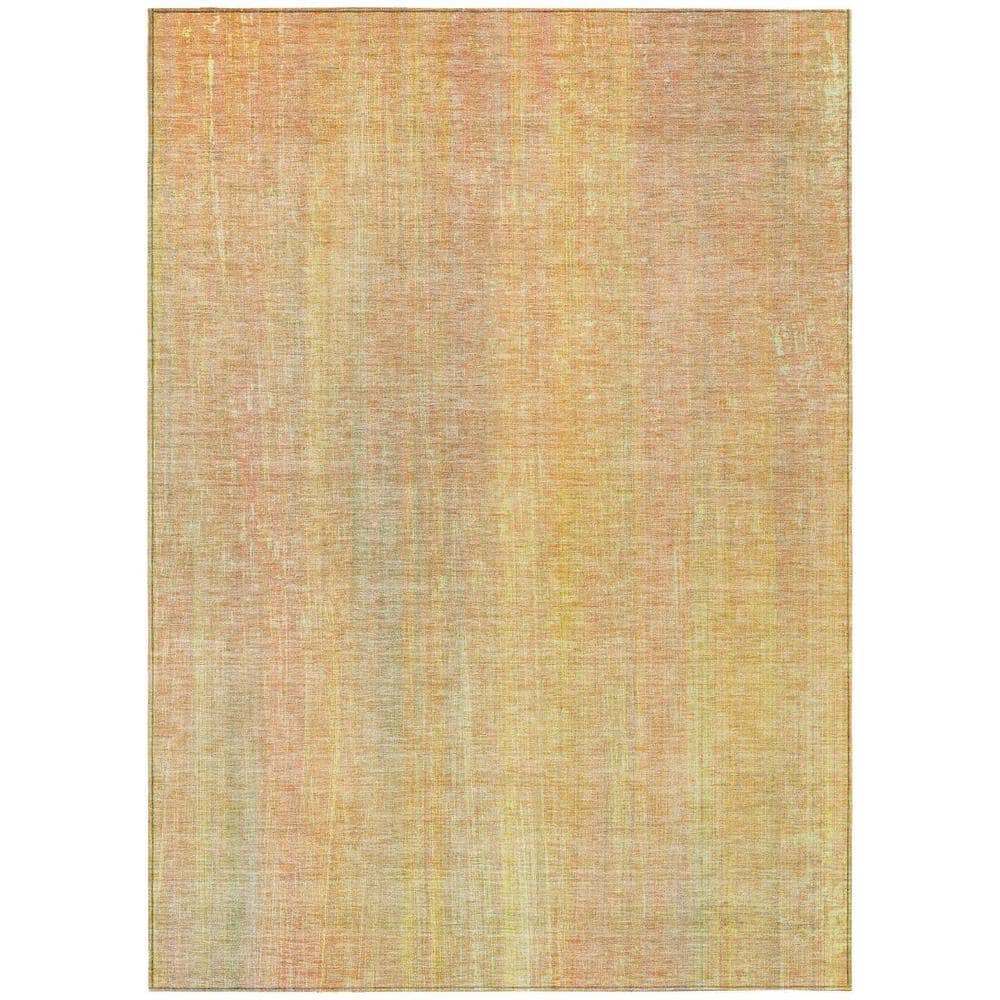 Yellow and Orange 5 ft. x 8 ft. Woven Striped Rectangle Indoor/Outdoor Area Rug price history on PriceWatchPro