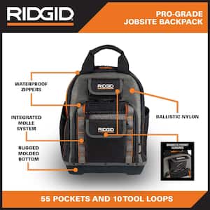 15 in. 55 Pocket Professional Grade Tool Backpack