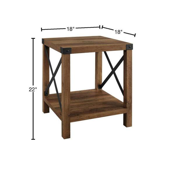 end table rustic oak