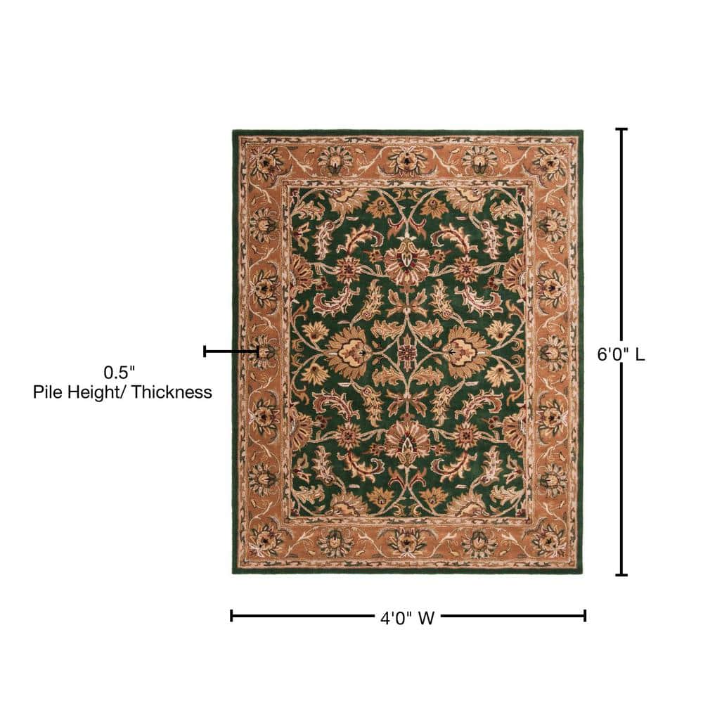 Handmade Oval Tufted Red Wool Rug 4' x 6'