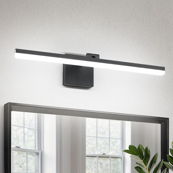 JUSHENG 23.6 in. 1 Light Black LED Vanity Light Bar with Adjustable and Dimmable 5500K Light