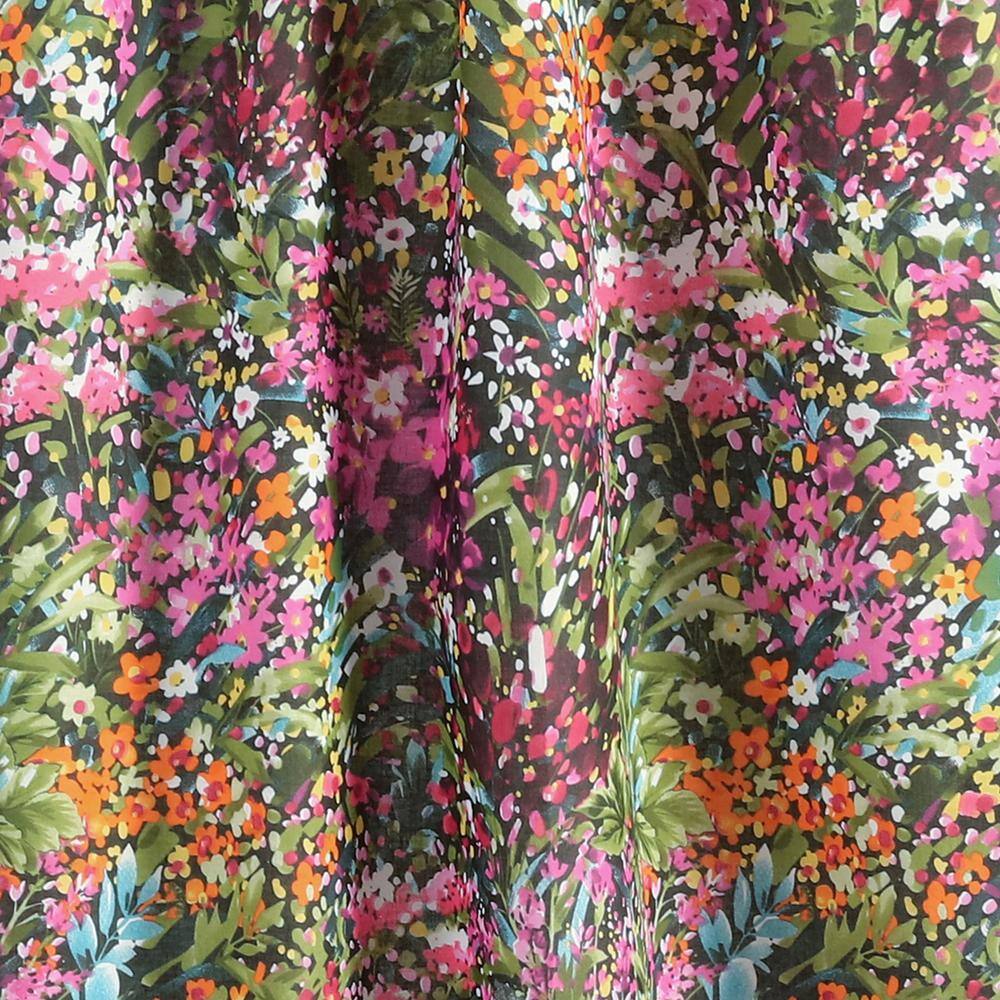 Standard Multicolor Cotton Floral Tub Curtain