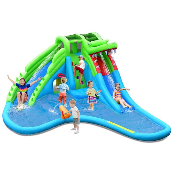 Multi-Color Inflatable Water Slide Upgraded Kids Bounce Castle Blower Excluded