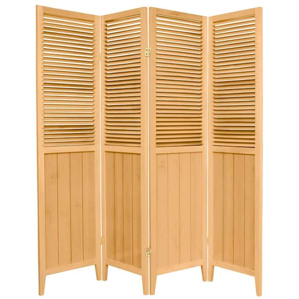 Oriental Furniture 6 ft. Natural 4-Panel Room Divider