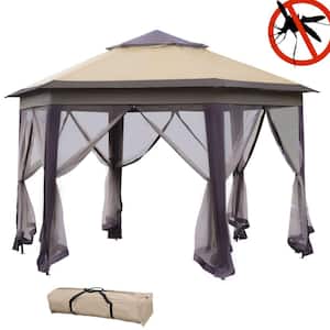 13 ft. x 13 ft. Pop Up Gazebo, Hexagonal Canopy Shelter with 6 Zippered Mesh Netting, Event Tent with Strong Steel Frame