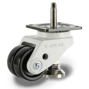 GDHD 2-7/8 in. Dual Nylon Swivel Iconic Ivory Plate Mounted Extended Leveling Caster with 1543 lb. Load Rating