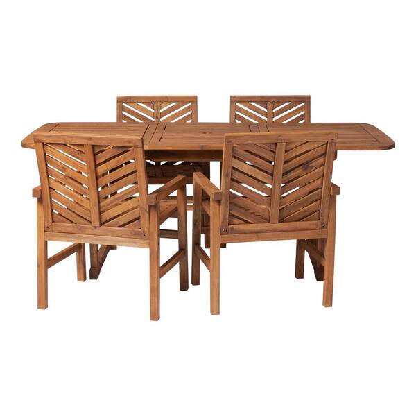 walker edison 5 piece retro modern wood dining set walker edison 5 piece retro modern wood dining set