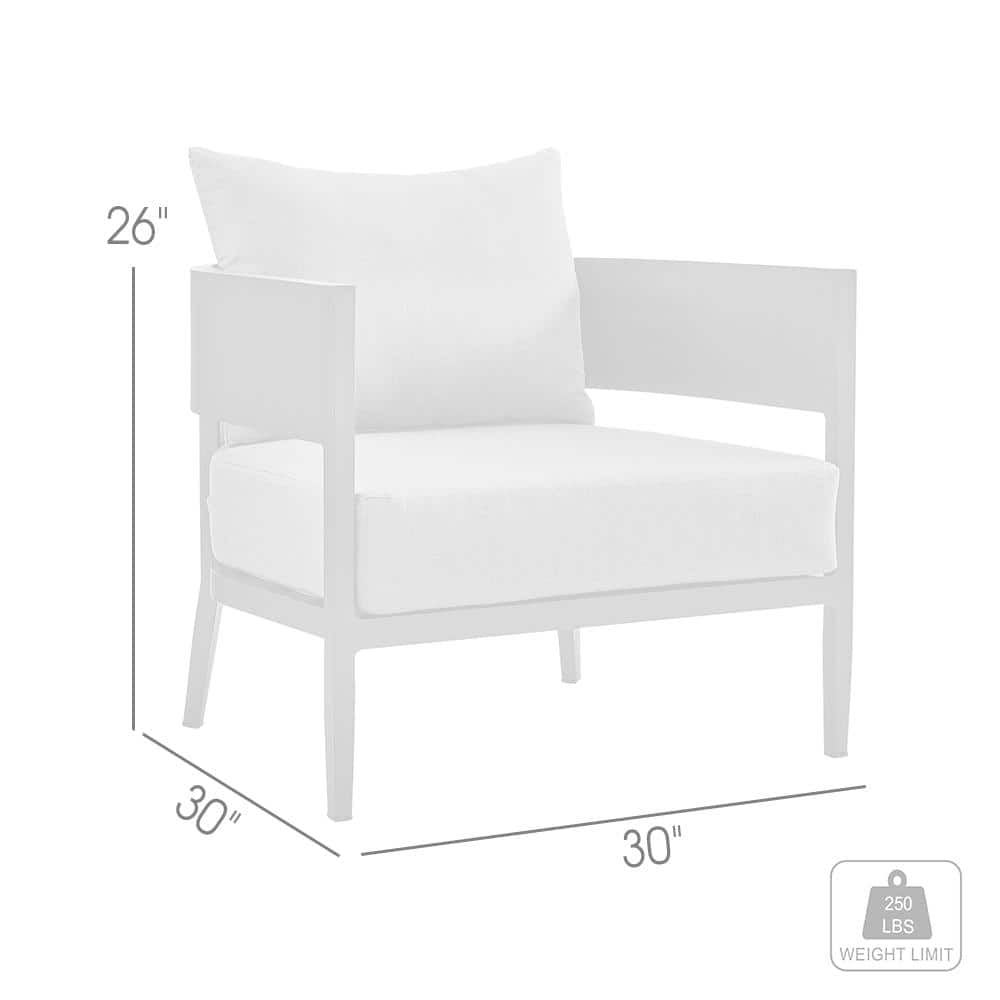 Menorca Dark Gray Aluminum Outdoor Lounge Chair with Cushions