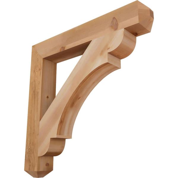 Ekena Millwork 5.5 in. x 42 in. x 42 in. Western Red Cedar Olympic Craftsman Smooth Bracket
